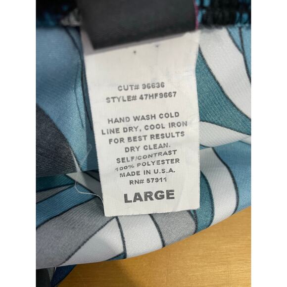 Y2K Wrapper Skirt Large Blue Satin Indie Abstract Flare Retro Glam Festival - Picture 5 of 6